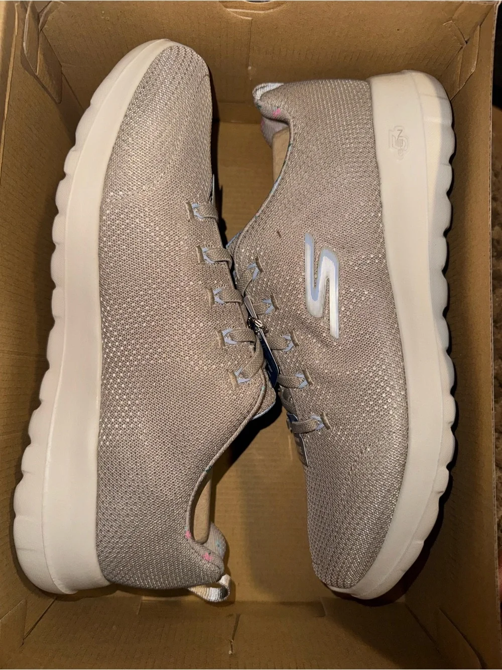 Skechers Women's Light Taupe Knit Slip-On Sneakers